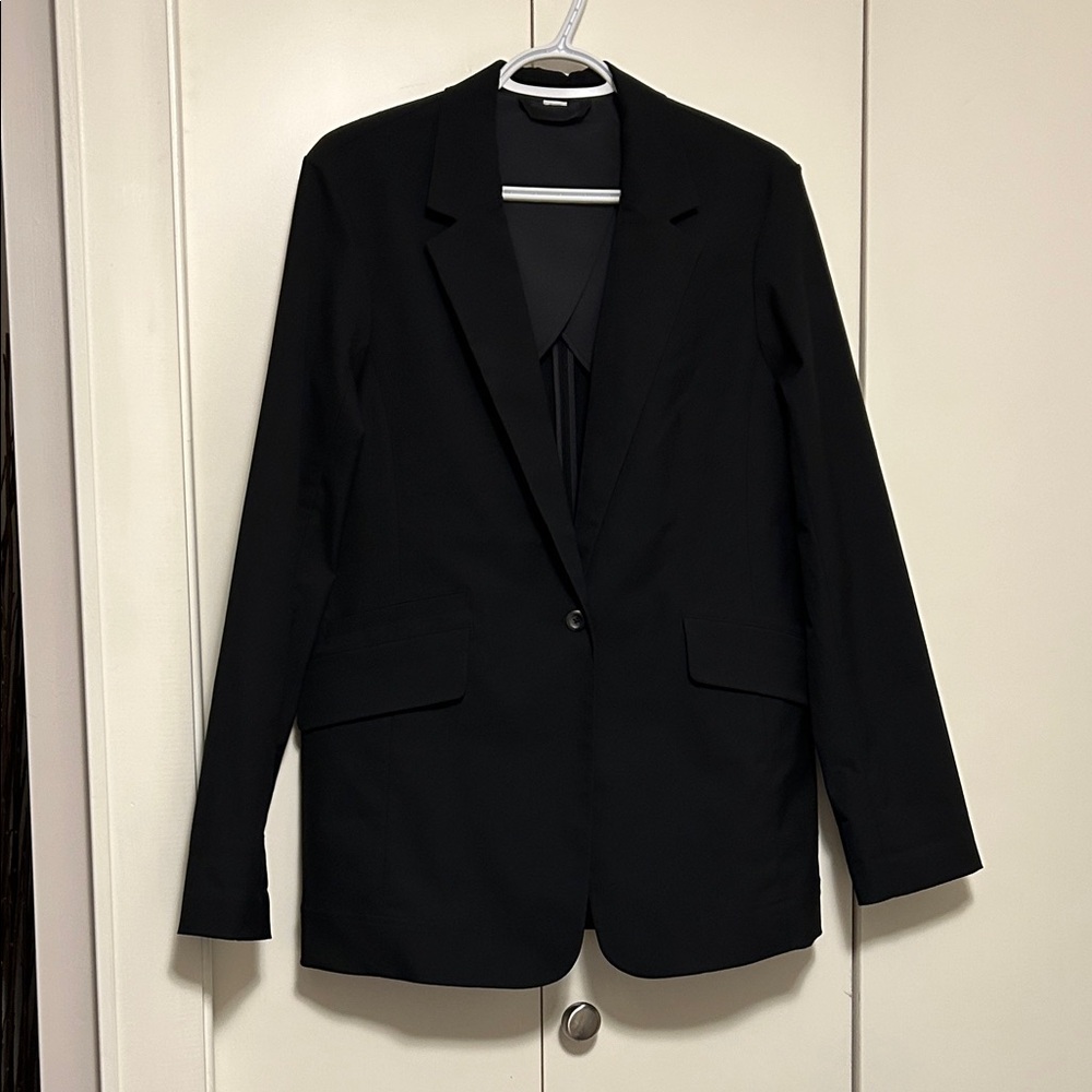 Relaxed fit twill blazer